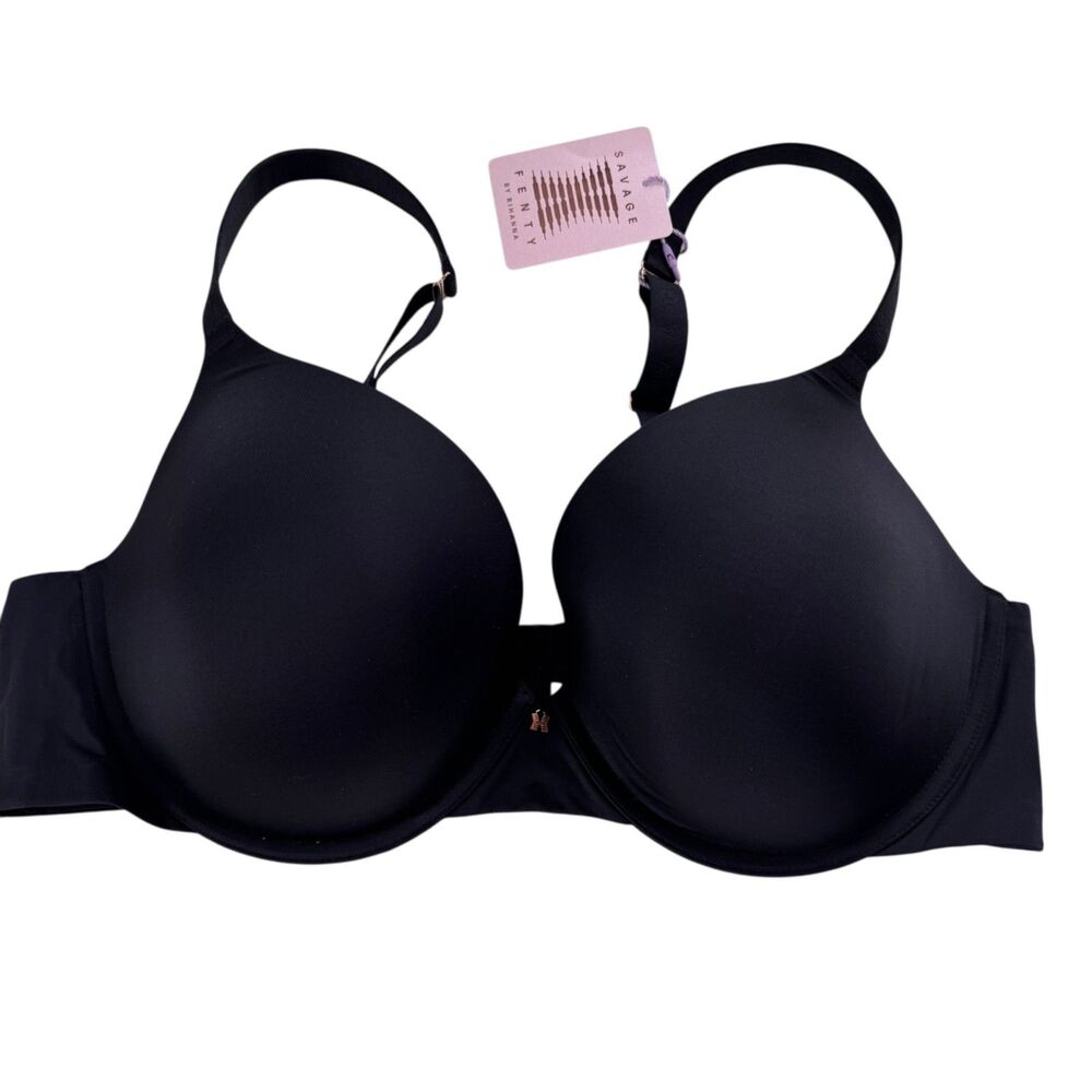 Savage X Fenty Xssence Bra Size 40DDD Black Push Up Padded Underwire NEW